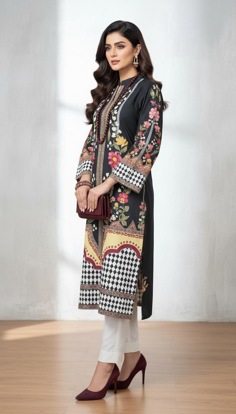 Saiqa Ready to Wear 2 Pcs Kaftan Dress