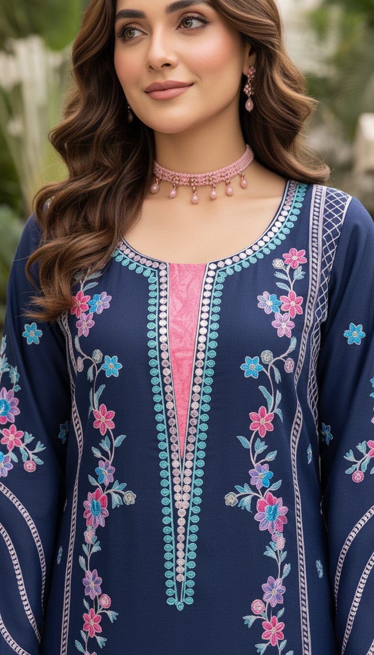 Kinza Ready to Wear 2 Pcs Embroidered Dress