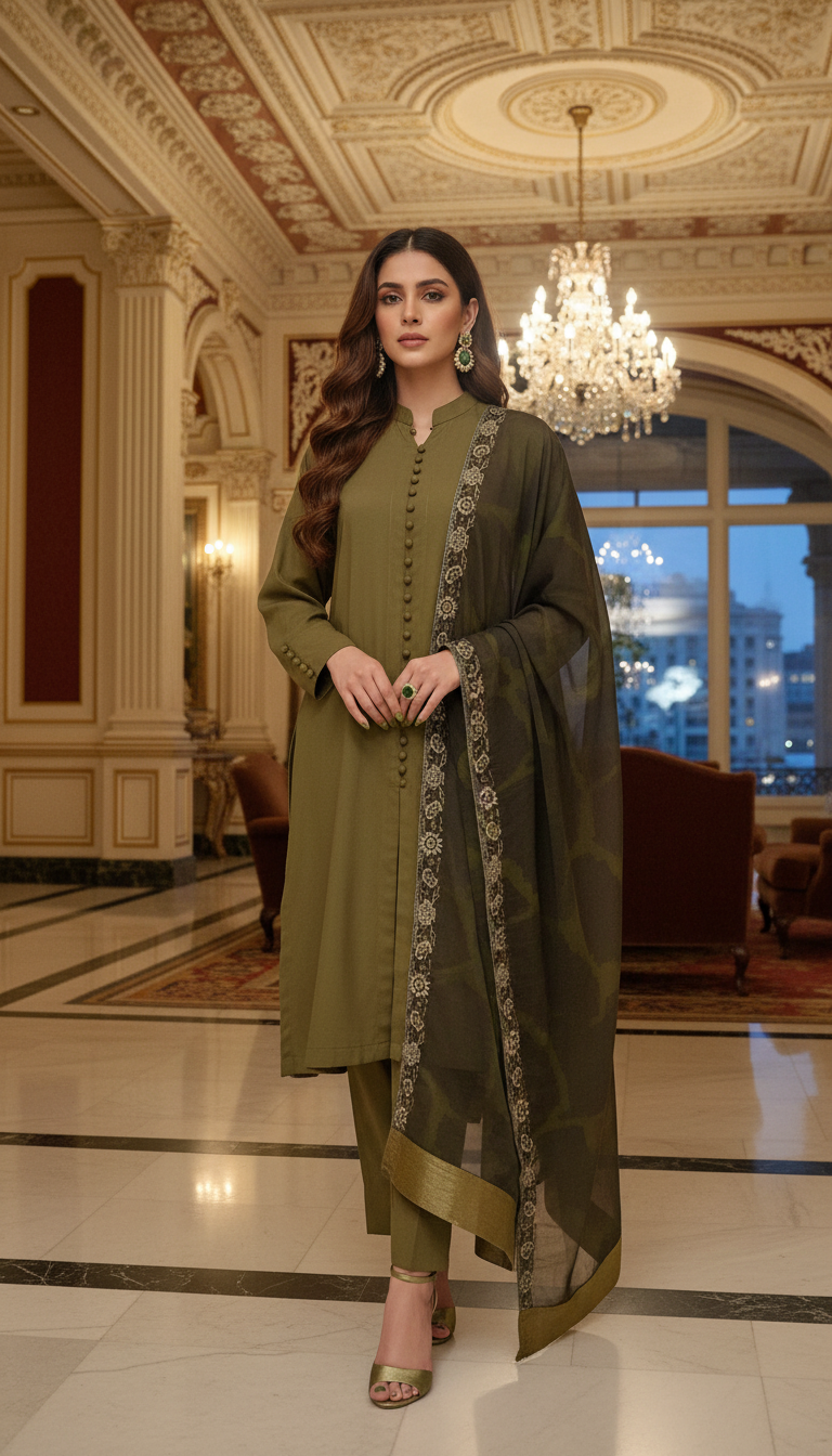 Musky Grace Ready to Wear 3 Pcs Dress with Chiffon dopatta