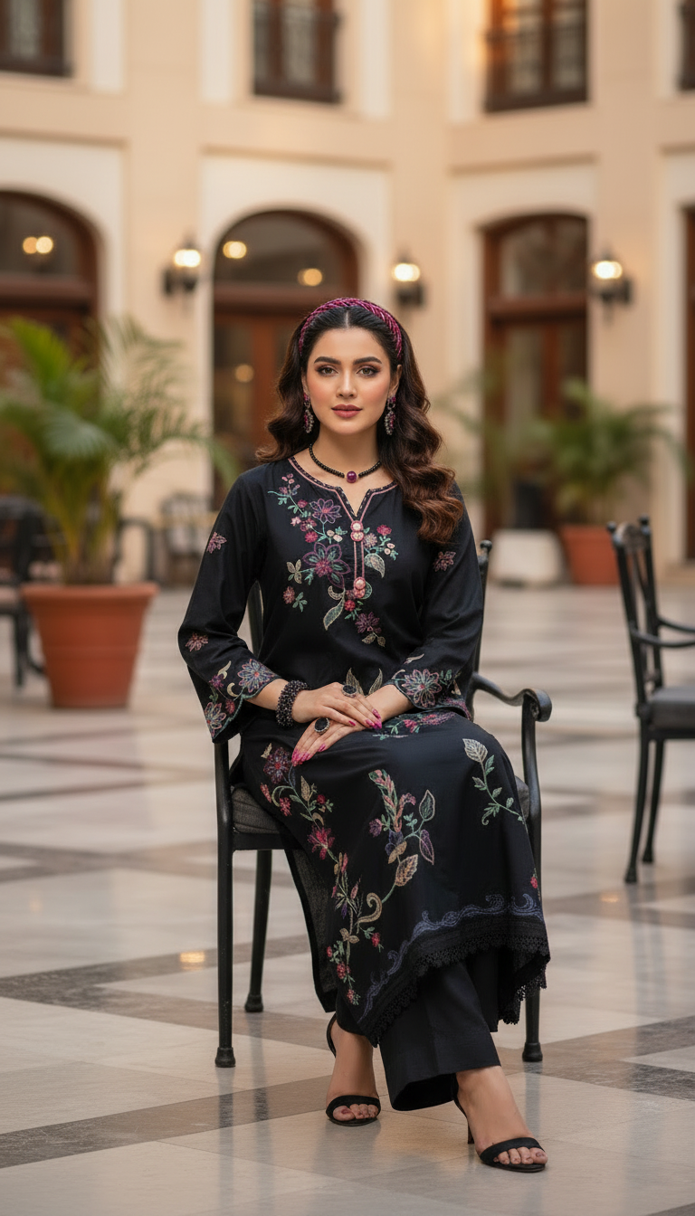 Turkia Embroidered Kaftan Ready to Wear 2 Pcs