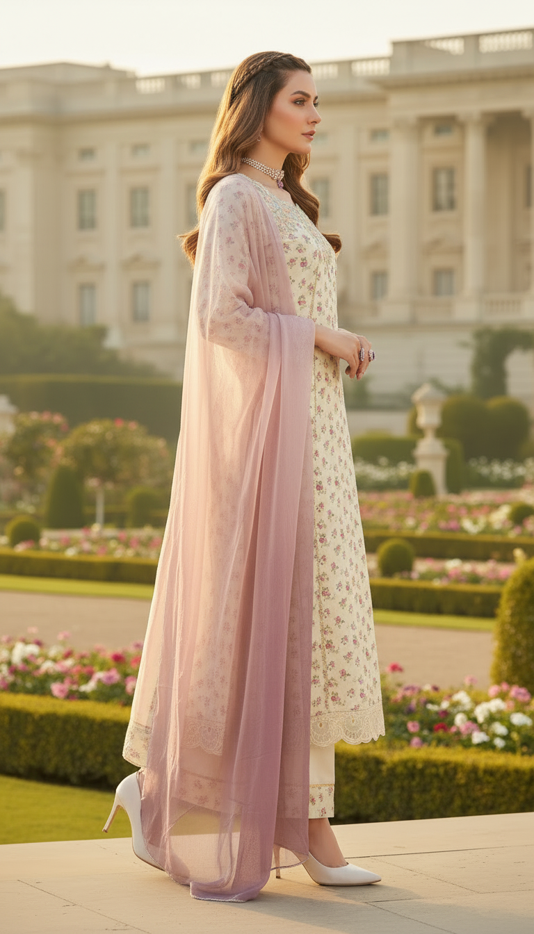Titlee Ready to Wear 3 Pcs Hand Embroidered Dress