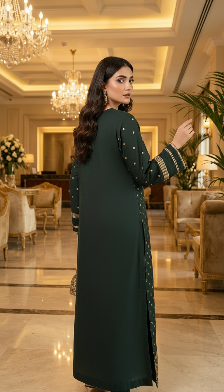 Greniya Fully Embroidered 2 Pcs Kaftan Dress