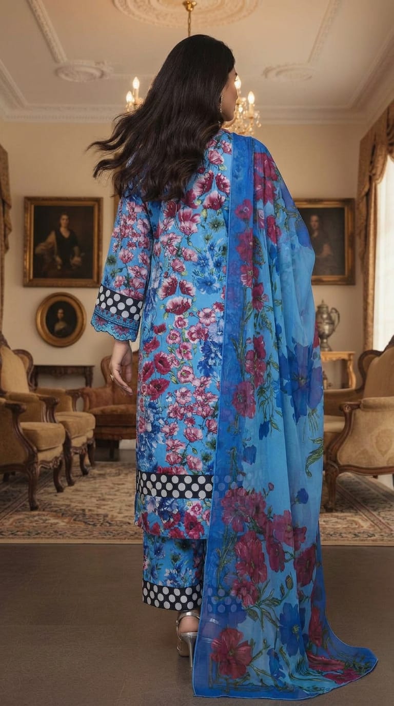 Ferozi Sequins Ready to Wear 3 Pcs Embroidered Dress