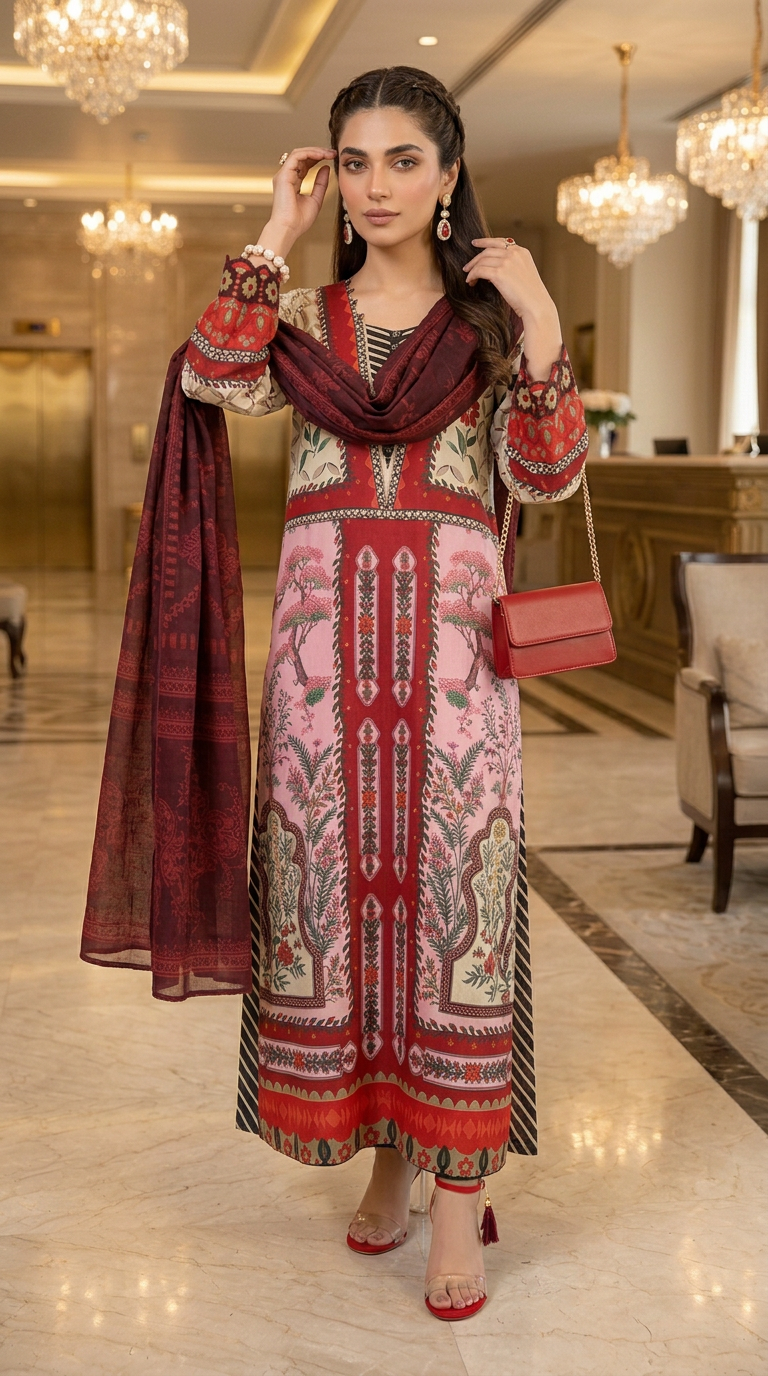 Ashal Ready to Wear 3 Pcs pure Viscose Dresa