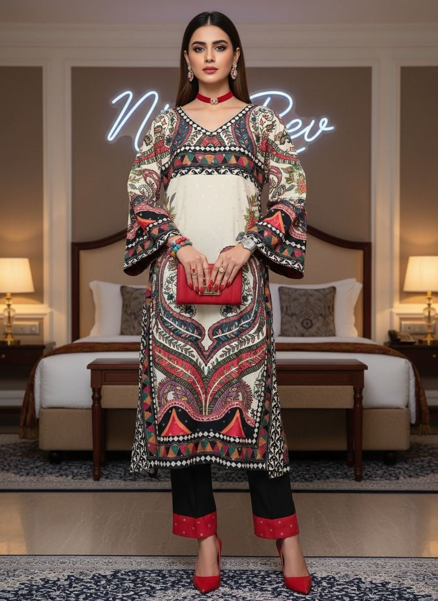 Kaza Ready to Wear 2 Pcs Kaftan Dress