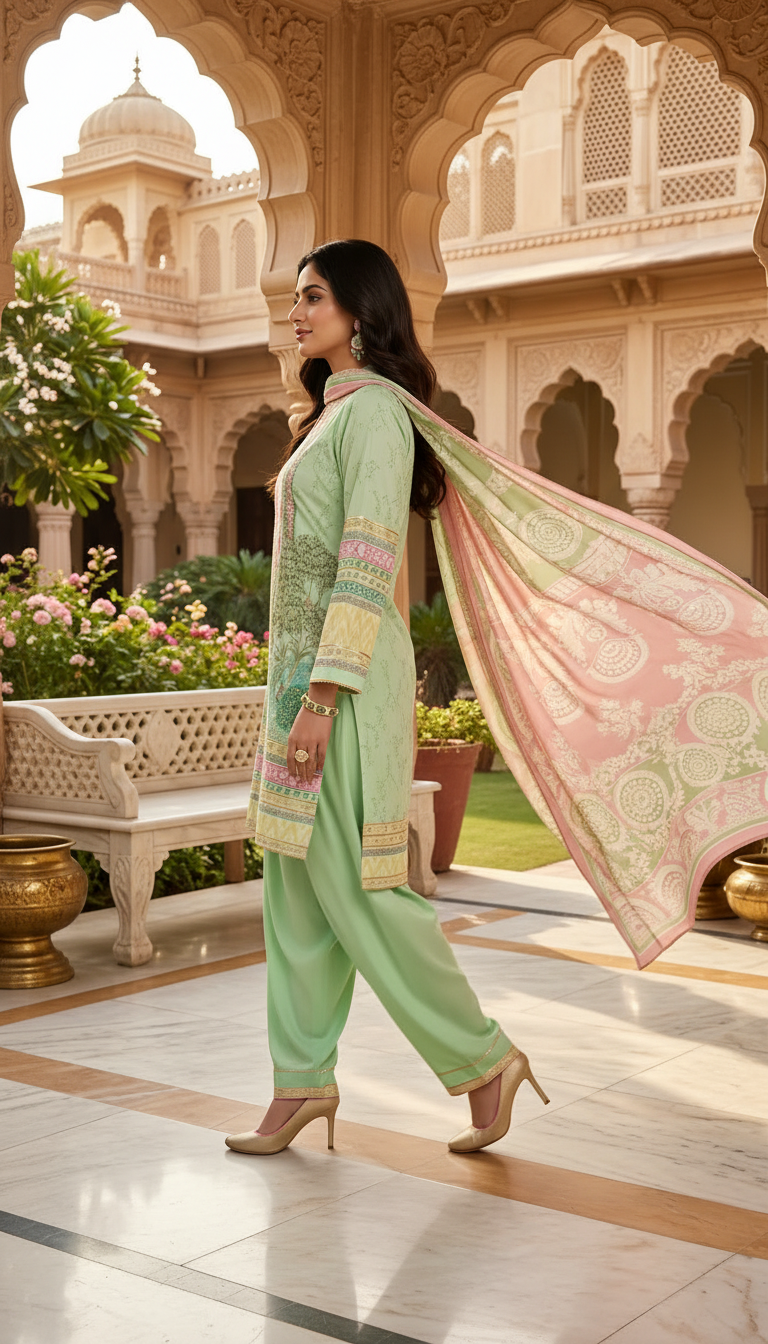 Sunila Ready to Wear 3 Pcs Lawn Dress with Pure Voile Dopatta