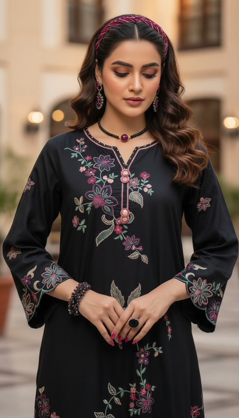 Turkia Embroidered Kaftan Ready to Wear 2 Pcs