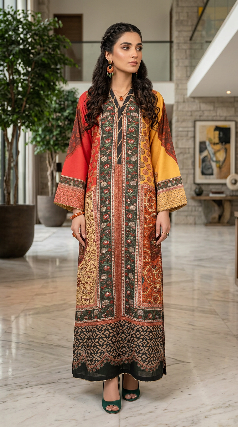 Zoe Viscose Kaftan Ready to Wear 2 Pcs
