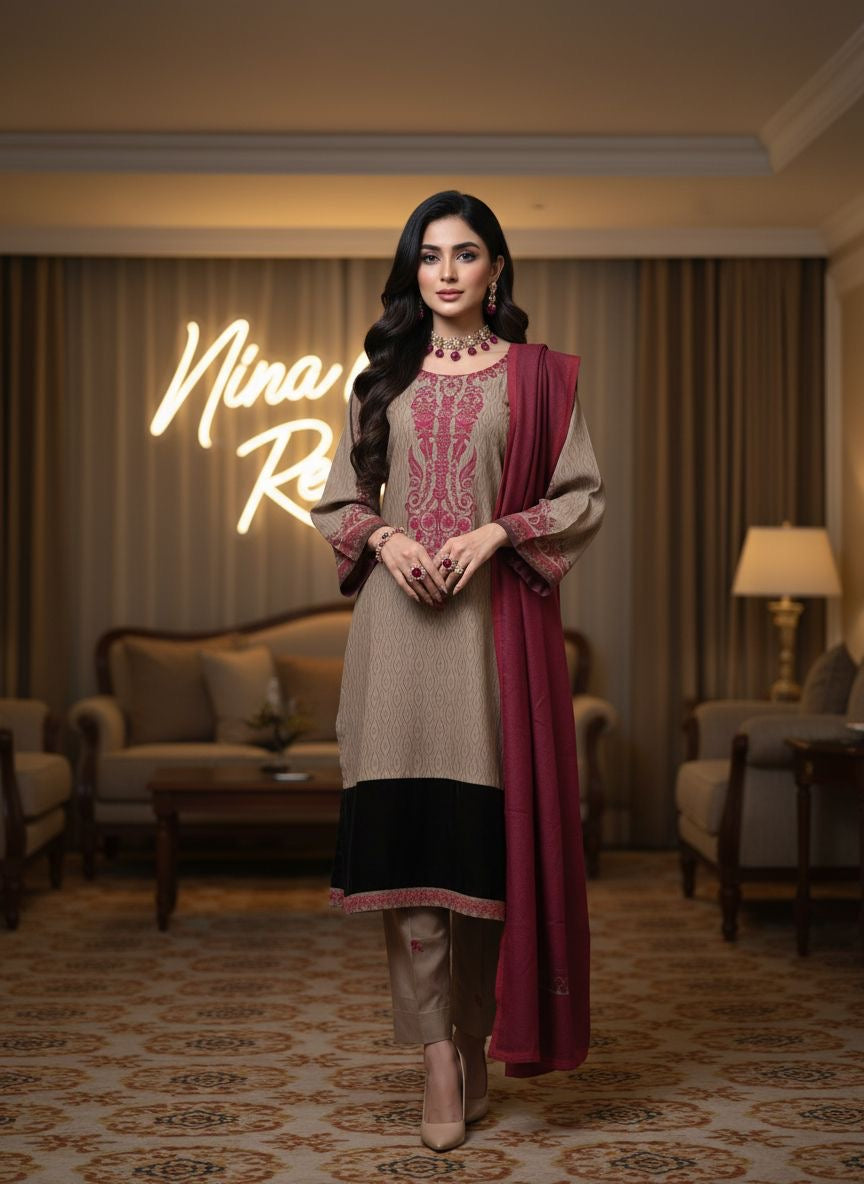 Riwayat Ready to Wear 3 Pcs Embroidered Marina Dress