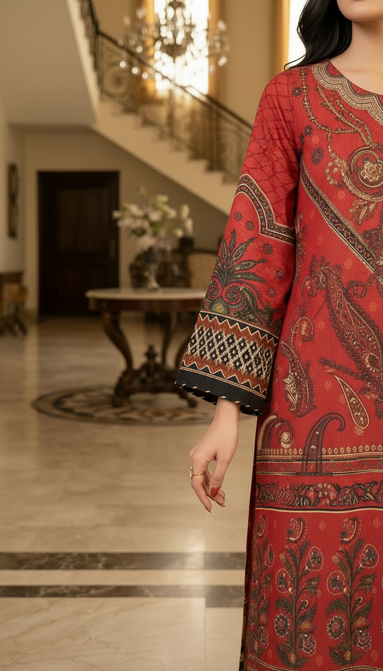 Veena Ready to Wear 2 Pcs Lawn Kaftan Dress
