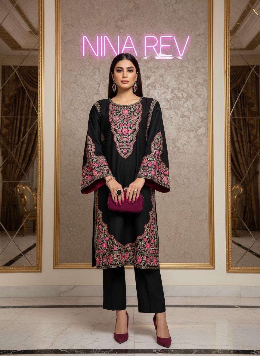 Deejay Ready to Wear 2 Pcs Embroidered Dress