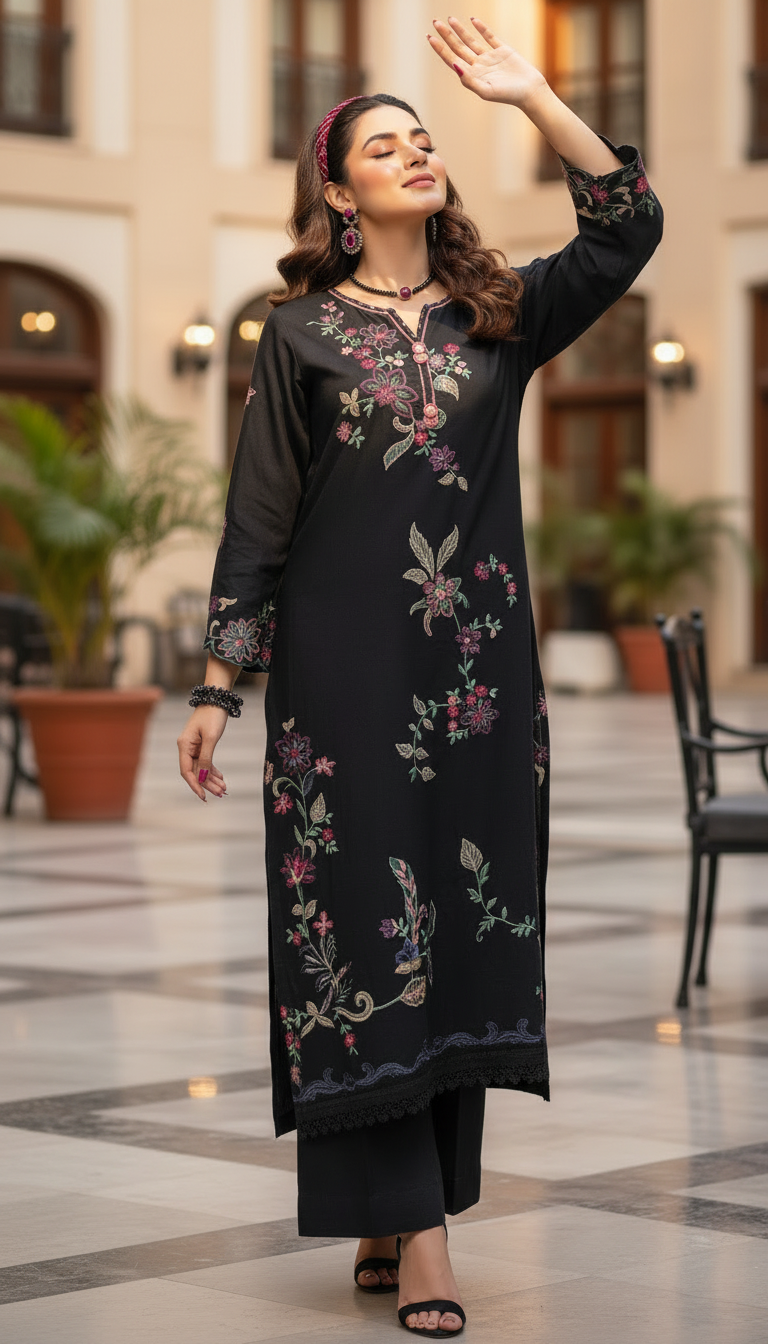 Turkia Embroidered Kaftan Ready to Wear 2 Pcs