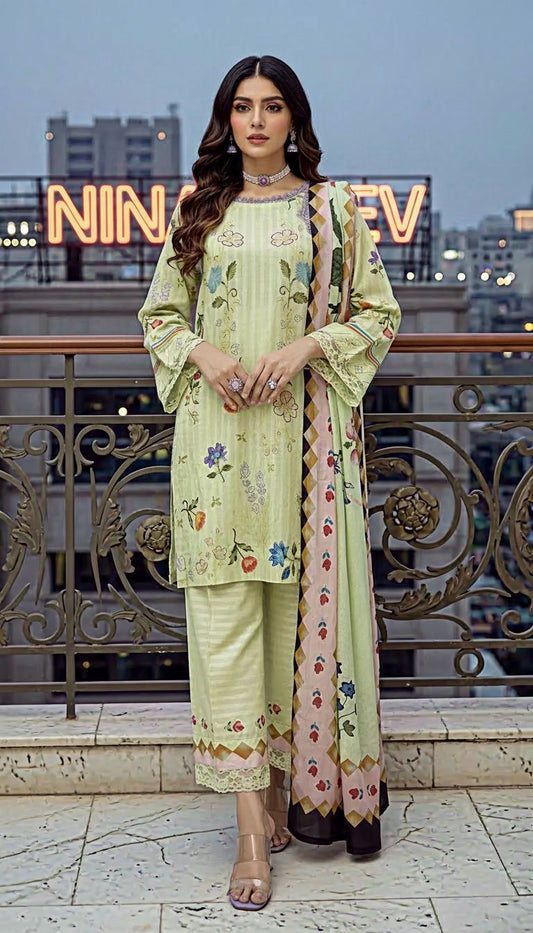 Kalsom Ready to Wear 3 Pcs Cotton Dress