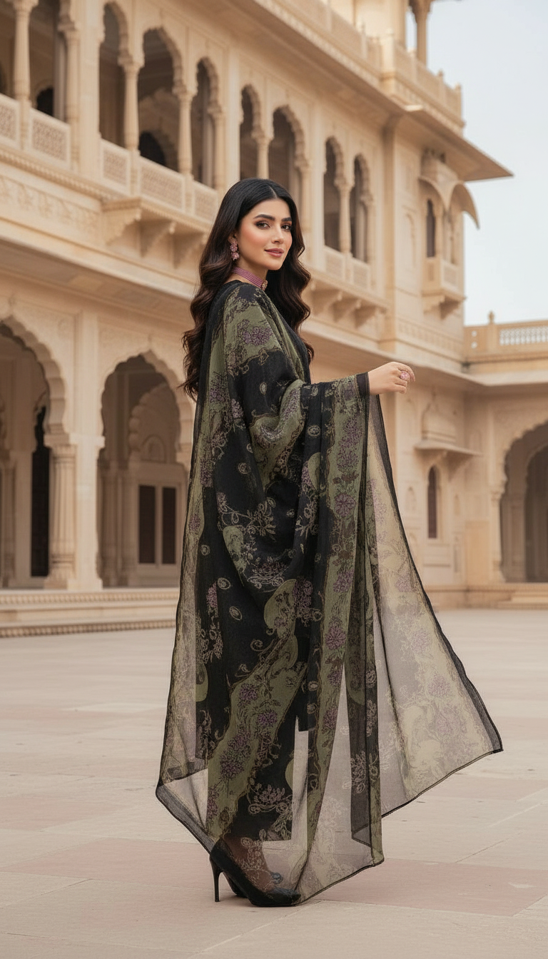 Kirmizi Ready to Wear 3 Pcs Fully embroidered Dress