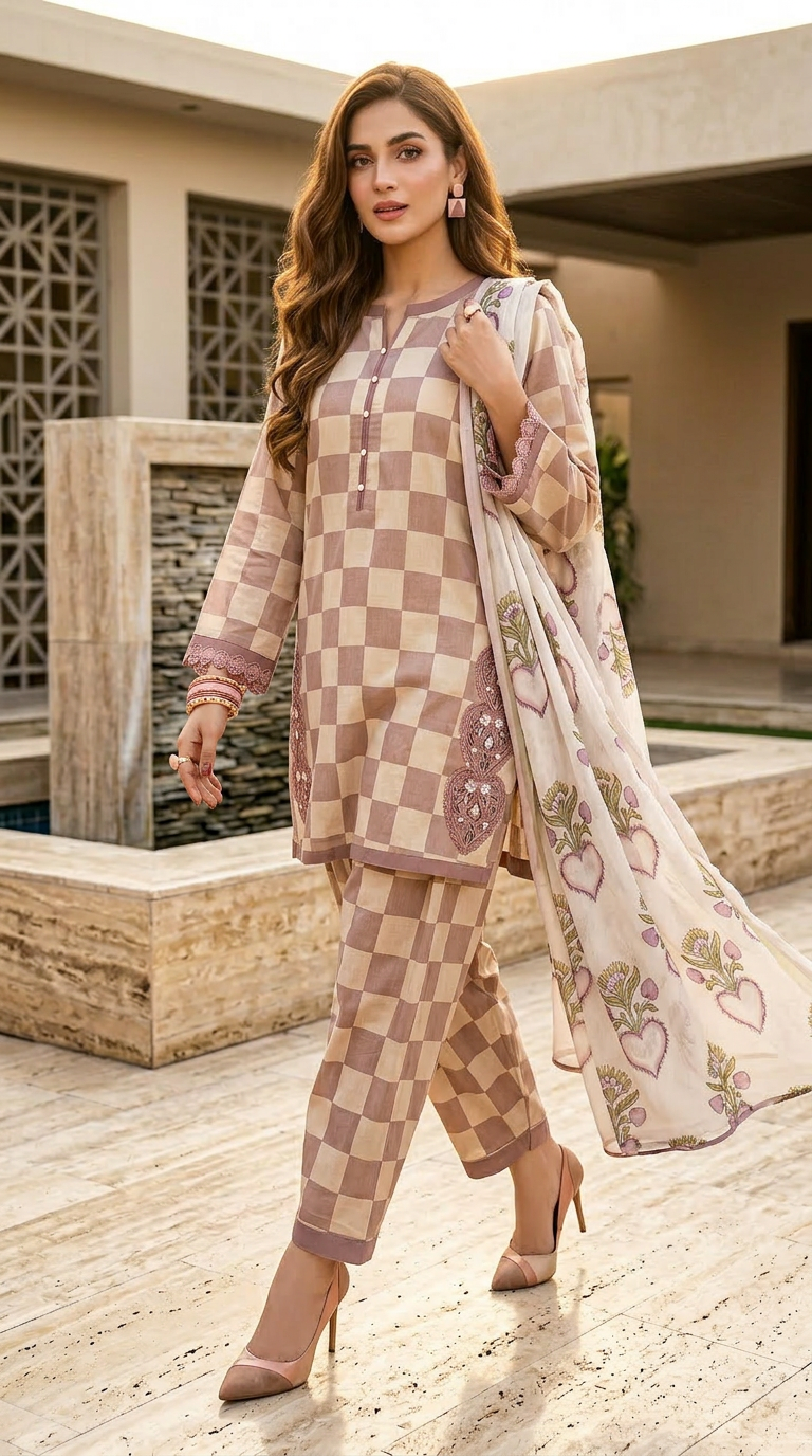 Surriya Ready to Wear 3 Pcs Embroidered Dress