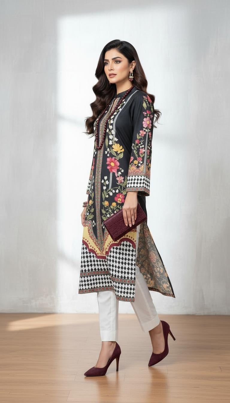 Saiqa Ready to Wear 2 Pcs Kaftan Dress