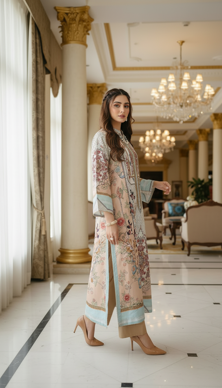 Ryna Ready to Wear 2 Pcs Viscose Kaftan Dress