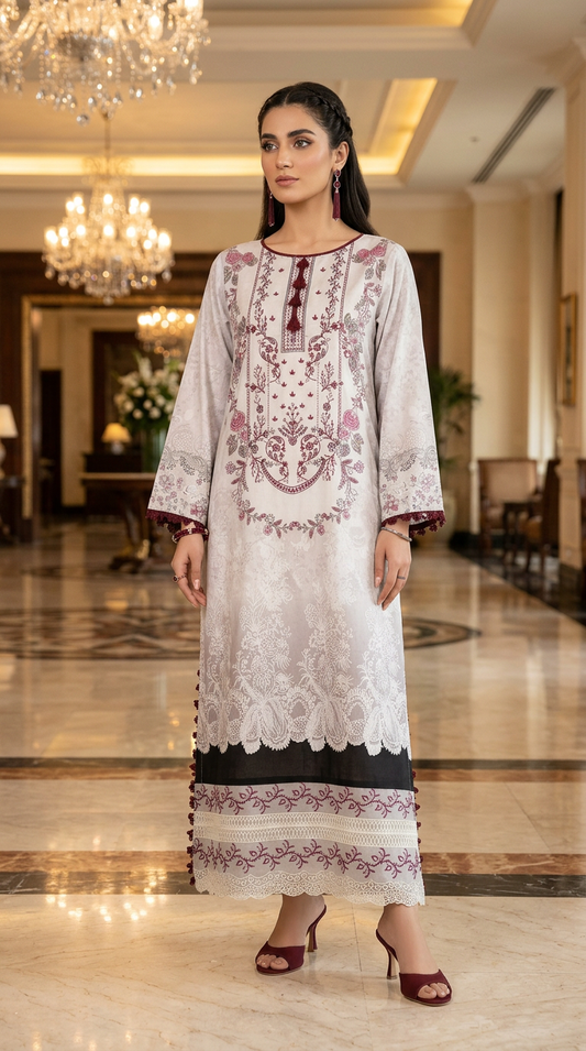 Dilkash Embroidered 2 Pcs Linen Dress