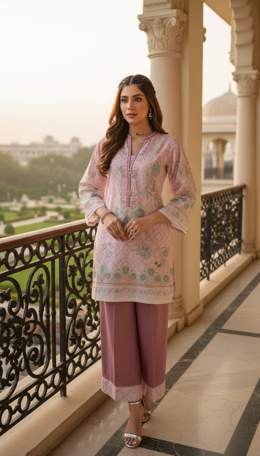 Sakeena Pink Ready to Wear 2 Pcs Dress