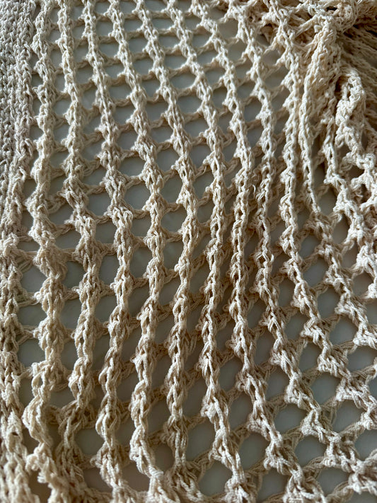 Camel Crochet Full Length Cardigan