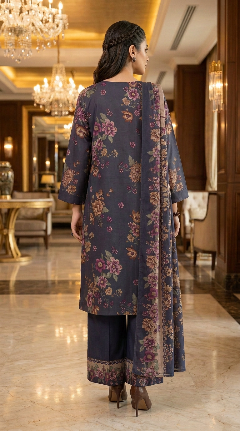 Sham Ready to Wear Marina 3 Pcs Dress with shawl