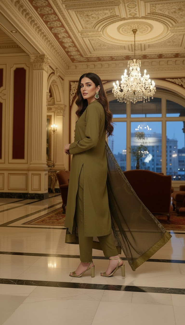 Musky Grace Ready to Wear 3 Pcs Dress with Chiffon dopatta