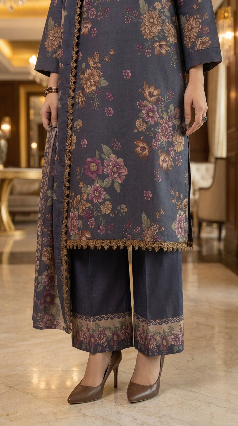Sham Ready to Wear Marina 3 Pcs Dress with shawl