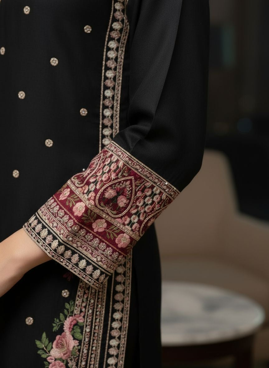 Savanah Ready to Wear Embroidered Kaftan Style 2 Pcs Viscose Dress