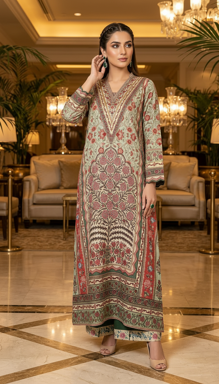 Zinnia Ready to Wear 2 Pcs Printed pure Viscose Dress