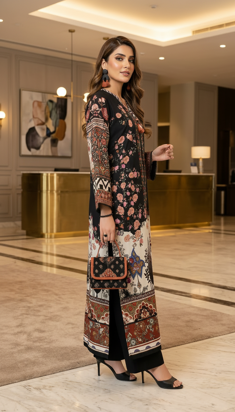 Florence Linen Ready to Wear 2 Pcs Kaftan Dress