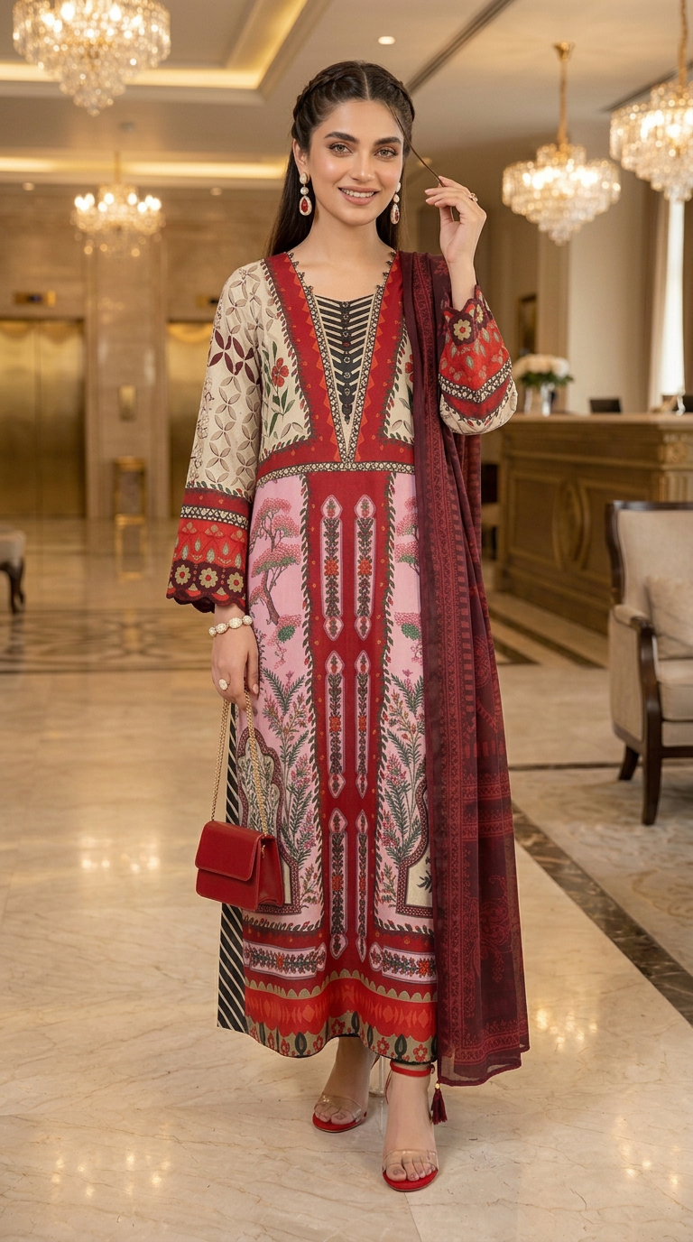 Ashal Ready to Wear 3 Pcs pure Viscose Dresa
