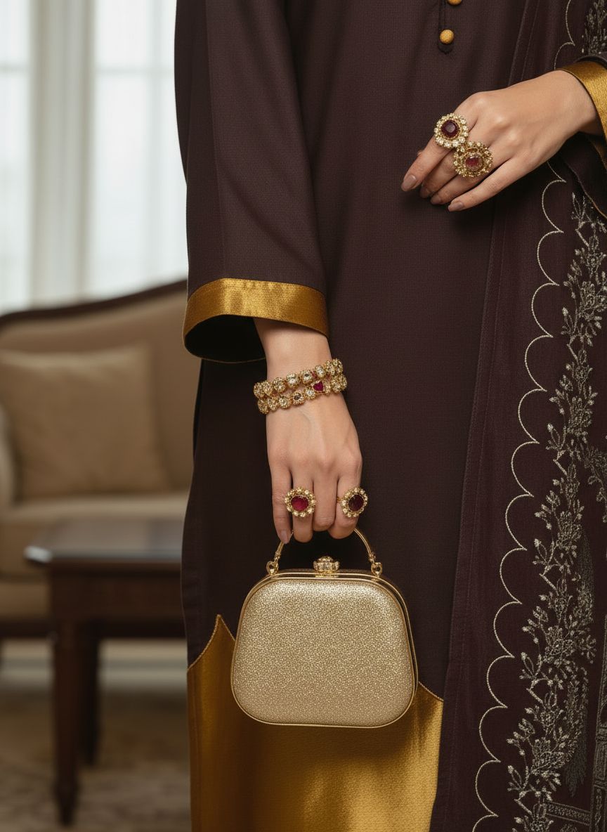 Rehmat Ready to Wear 3 Pcs Dress with Velvet Shawl