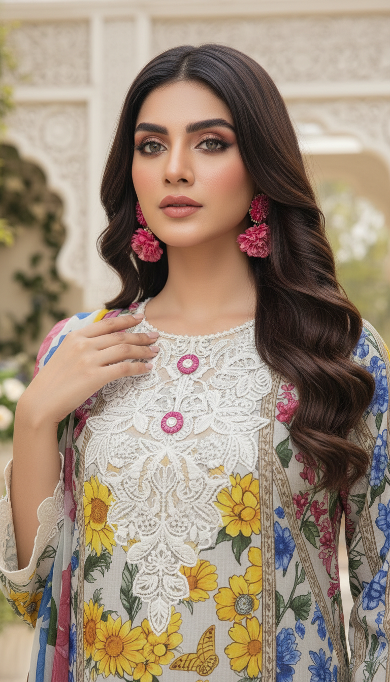 Zaina Ready to Wear 3 Pcs Embroidered Dress