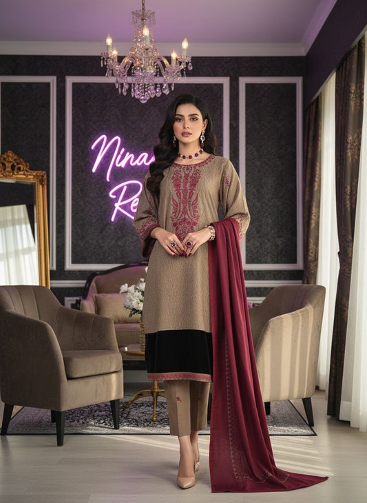 Riwayat Ready to Wear 3 Pcs Embroidered Marina Dress