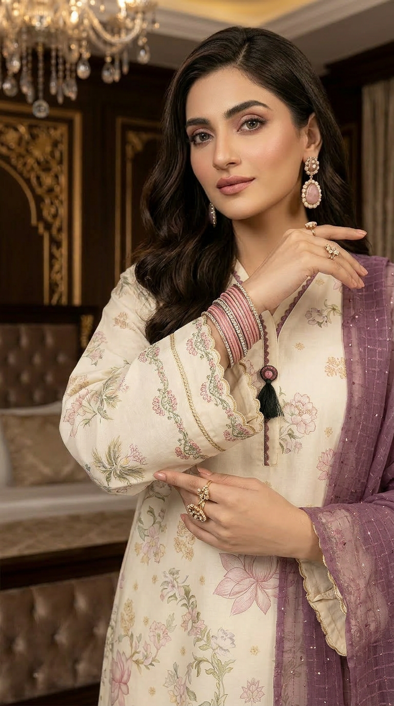 Zohra Ready to Wear 3 Pcs Cambric Dress