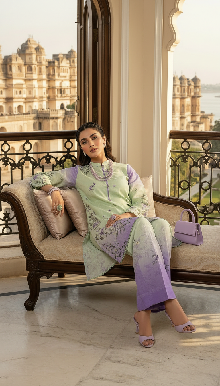 Salina two tone Ready to Wear Co Ord Set
