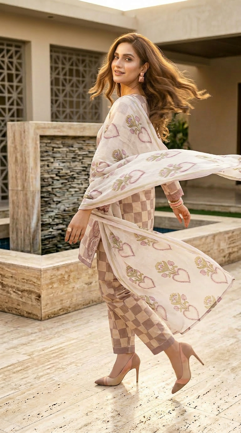 Surriya Ready to Wear 3 Pcs Embroidered Dress