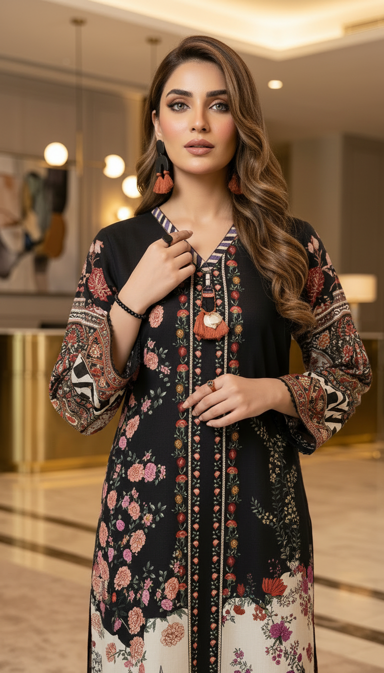 Florence Linen Ready to Wear 2 Pcs Kaftan Dress