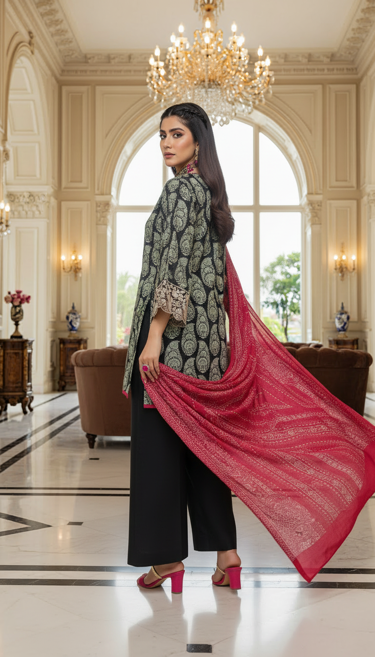 Red Havana Ready to Wear 3 Pcs Dress