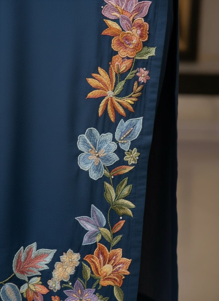 Sabena Teal Ready to Wear 2 Pcs Embroidered Dress