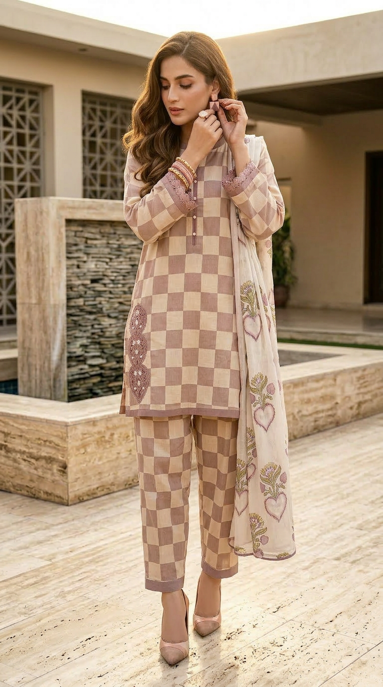 Surriya Ready to Wear 3 Pcs Embroidered Dress