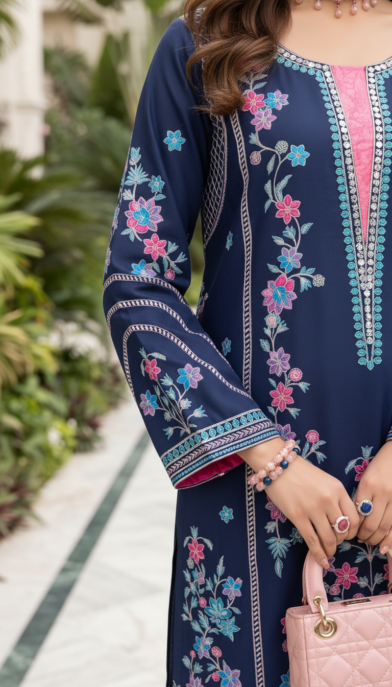 Kinza Ready to Wear 2 Pcs Embroidered Dress