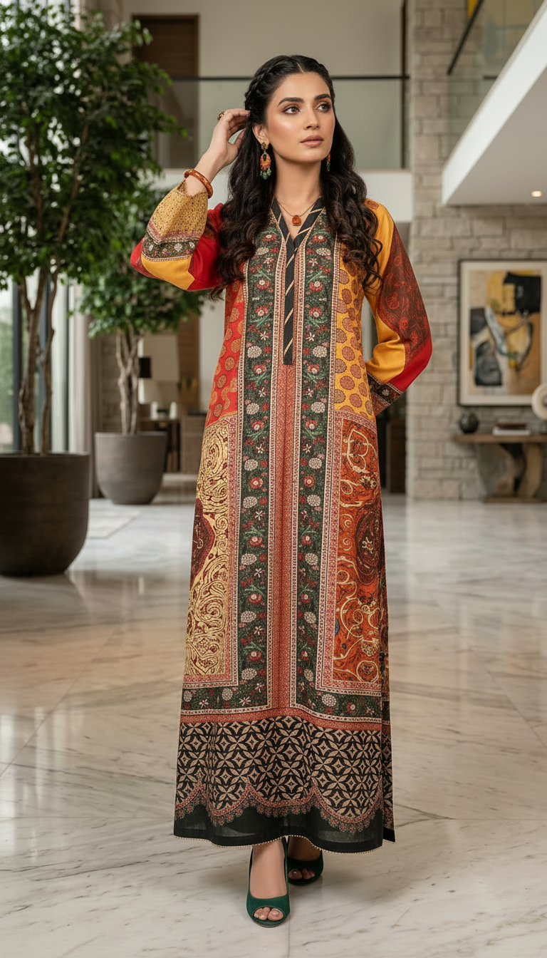 Zoe Viscose Kaftan Ready to Wear 2 Pcs