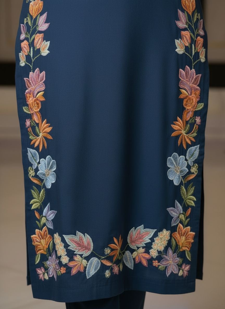 Sabena Teal Ready to Wear 2 Pcs Embroidered Dress