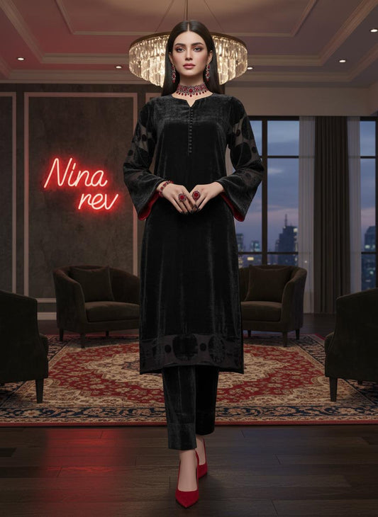 Virsa Black Velvet co ord Set