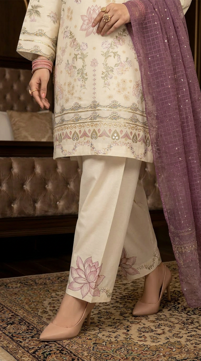 Zohra Ready to Wear 3 Pcs Cambric Dress