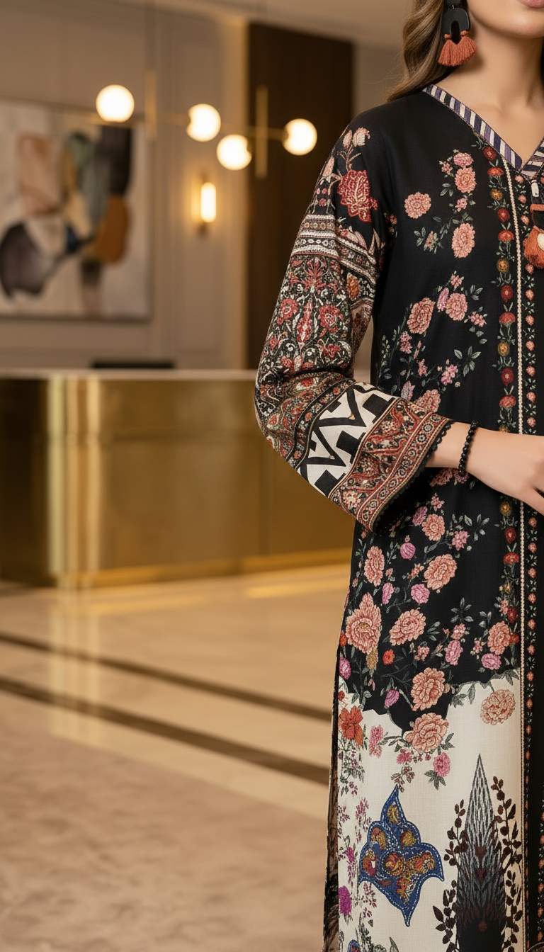 Florence Linen Ready to Wear 2 Pcs Kaftan Dress