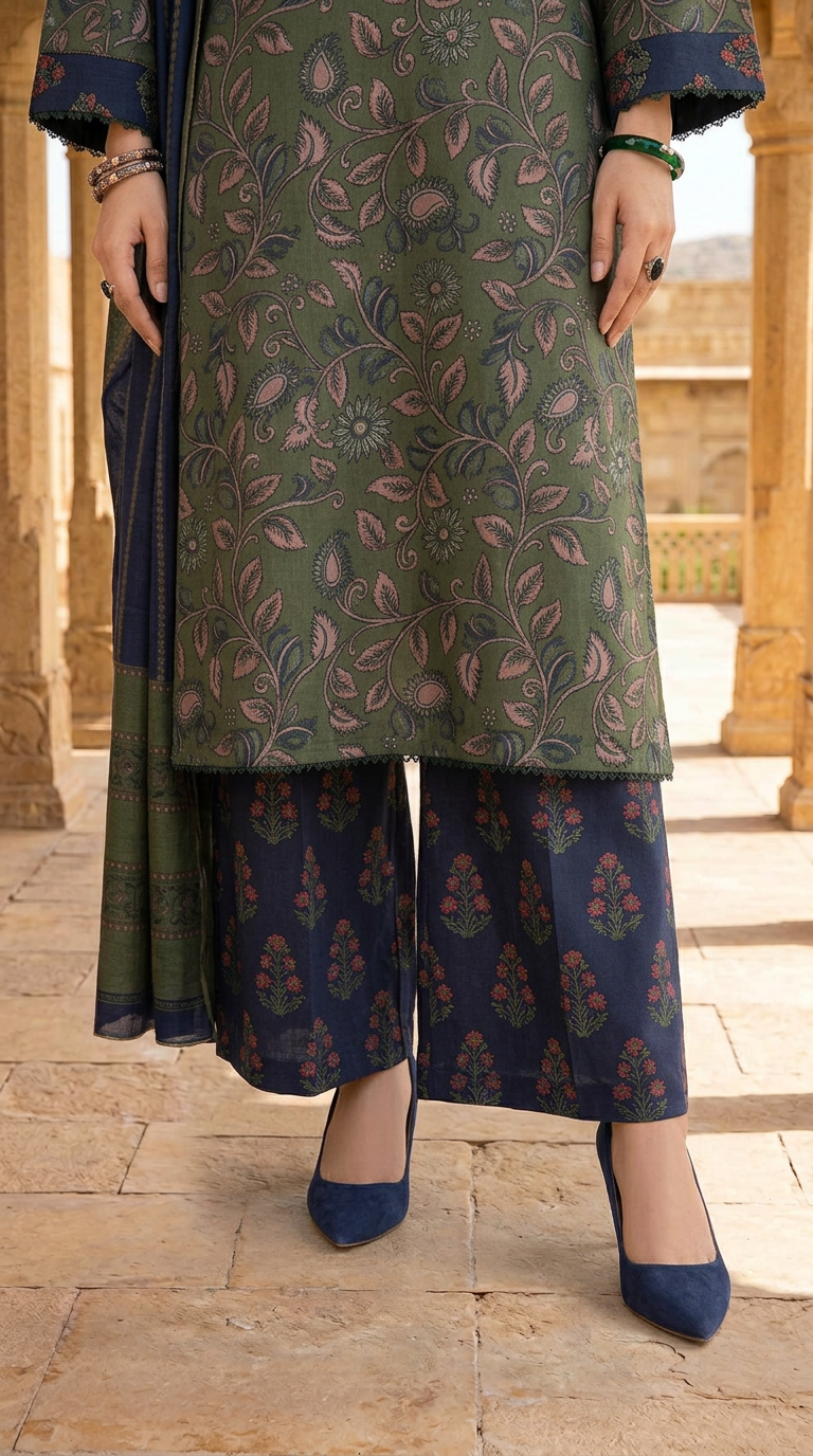 Anna Green Ready to Wear 3 Pcs Marina Dress with Shawl