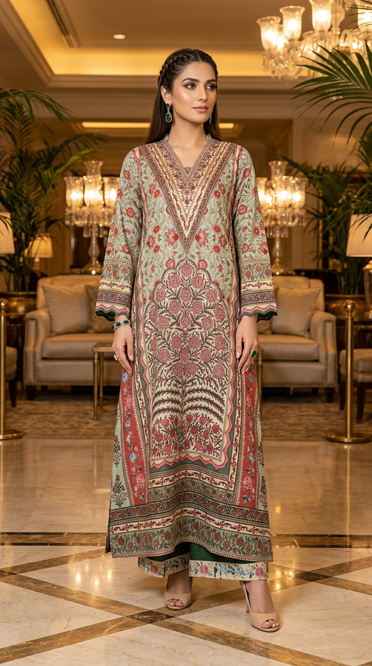 Zinnia Ready to Wear 2 Pcs Printed pure Viscose Dress