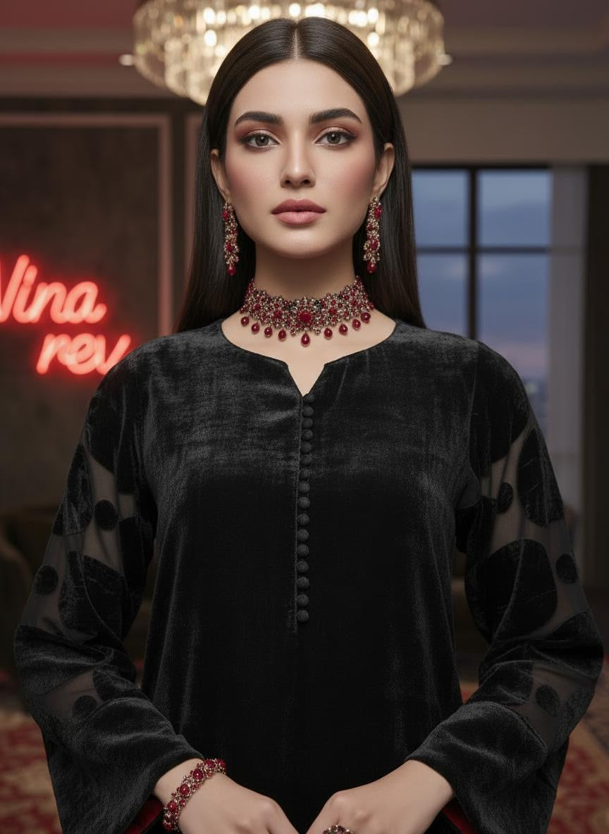 Virsa Black Velvet co ord Set